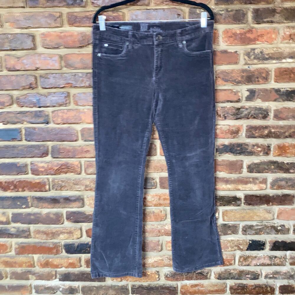 Kut From The Kloth Charcoal Gray Corduroy Farrah Baby Bootcut Jeans Women's 10